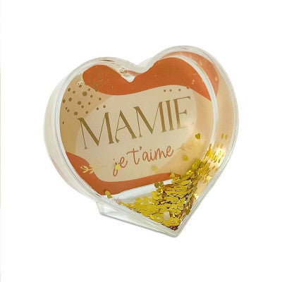 Boule Cœur à Paillettes Mamie - Personnalisable