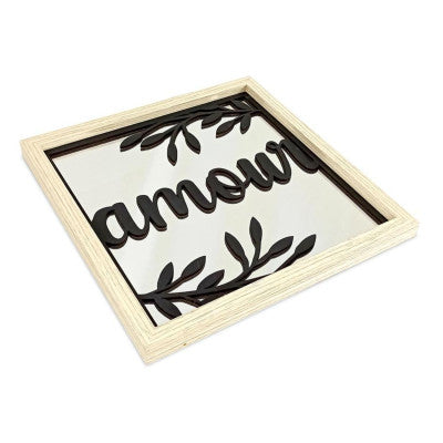 Cadre En Bois Avec Miroir - Amour