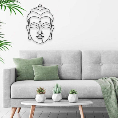 Déco Métal Bouddha - Silhouette Noire