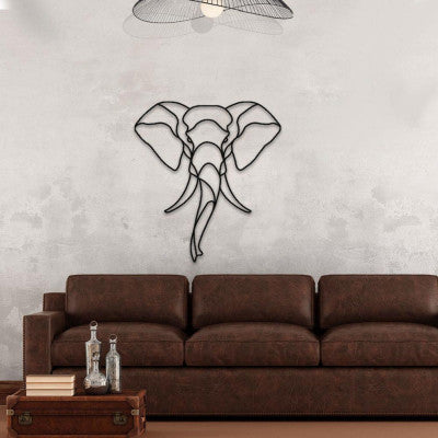 Déco Murale En Métal Éléphant - 60 Cm