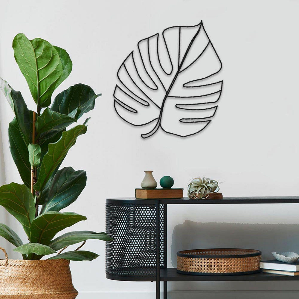 Déco Murale En Métal Feuille De Monstera - 70 Cm