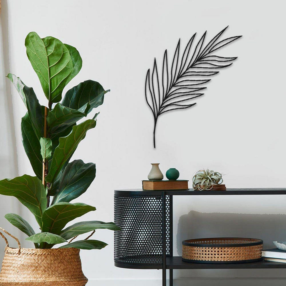Déco Murale En Métal Feuille De Palmier - 80 Cm