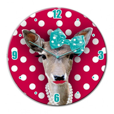 Horloge Ronde Biche Loufoque - 30 Cm