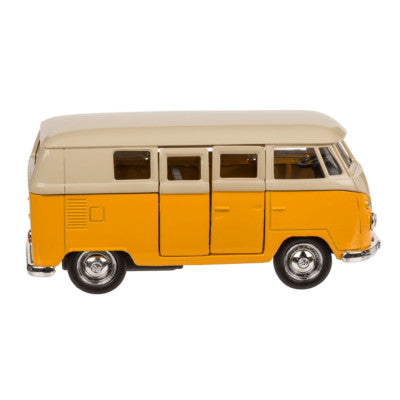 Miniature Combi VW T1 Jaune - Bus Métal 11 Cm