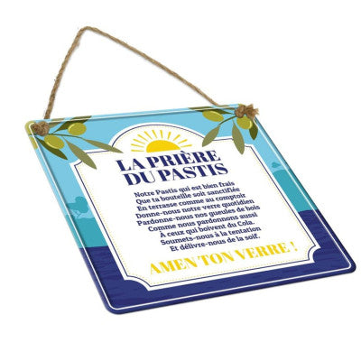 Plaque Humour - Prière Du Pastis