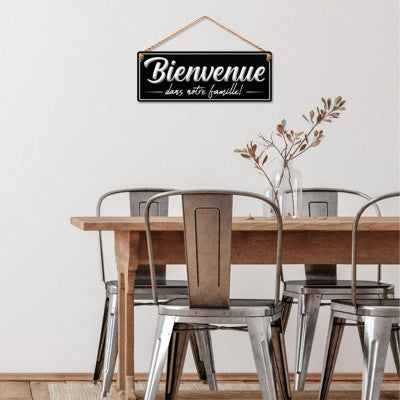 Plaque Métal - Bienvenue Dans Notre Famille