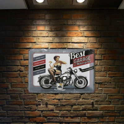 Plaque Vintage - Best Garage For Motorcycles
