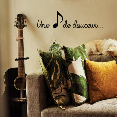 Sticker Mural "Une Note De Douceur" 70x20cm - Déco Musique & Poésie