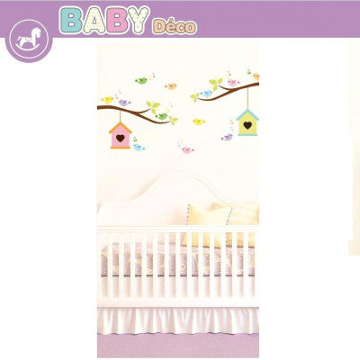 Sticker Mural Oiseaux & Nichoirs | Déco Chambre Bébé