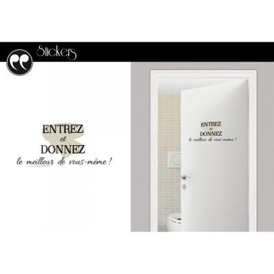 Stickers Entrez Et Donnez - 1 Planche 20 X 70 Cm
