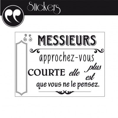 Sticker Toilettes Humour | Messieurs Approchez-Vous