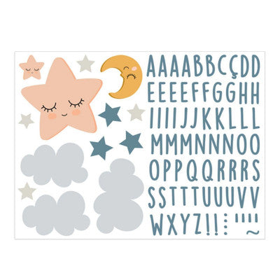 Stickers Prénom Motifs étoiles Et Lune