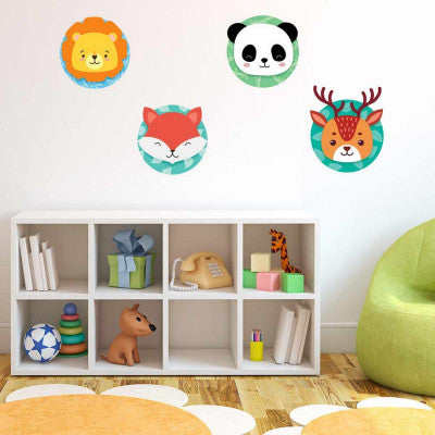 Stickers Têtes D'Animaux Déco Enfants - 70 X 20 Cm