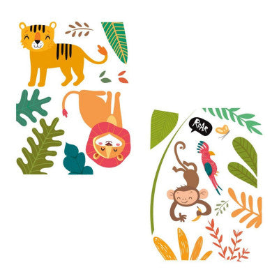 Stickers Vitre Jungle Électrostatiques - Déco Animaux Chambre Enfant