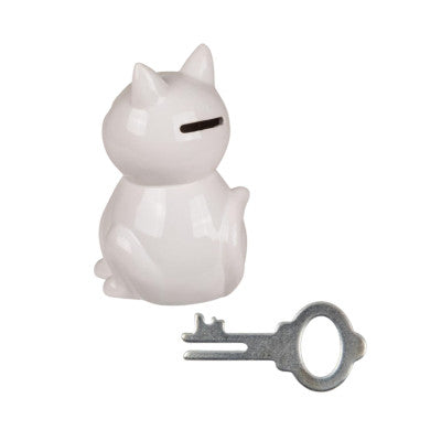 Tirelire Chat En Céramique - Blanc