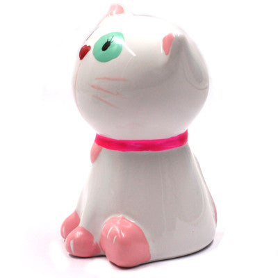 Tirelire Chaton Blanc 12 Cm