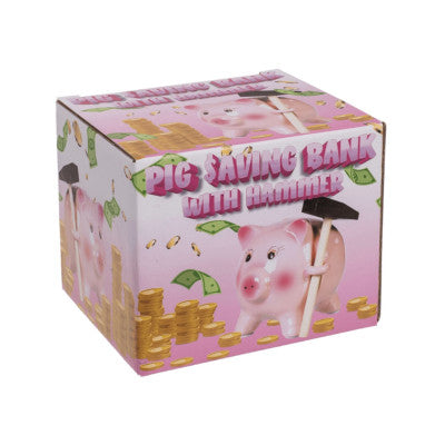 Tirelire Cochon Avec Marteau - 15 Cm
