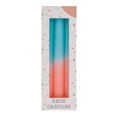 3 Bougies En Bâton Dégradé Abricot/azur - 20 Cm
