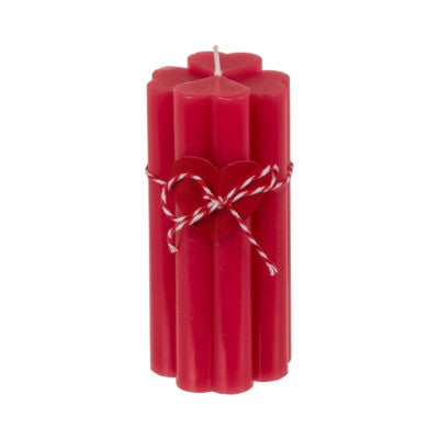  Bougie Pilier Coeur - Coloris Rouge