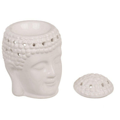  Brûle Parfum En Céramique - Bouddha Blanc 12 Cm