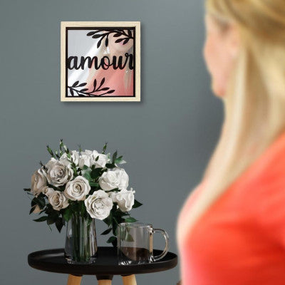  Cadre En Bois Avec Miroir - Amour