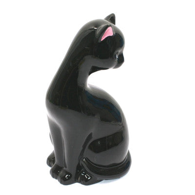  Chat Décoratif En Céramique - Noir 20 Cm