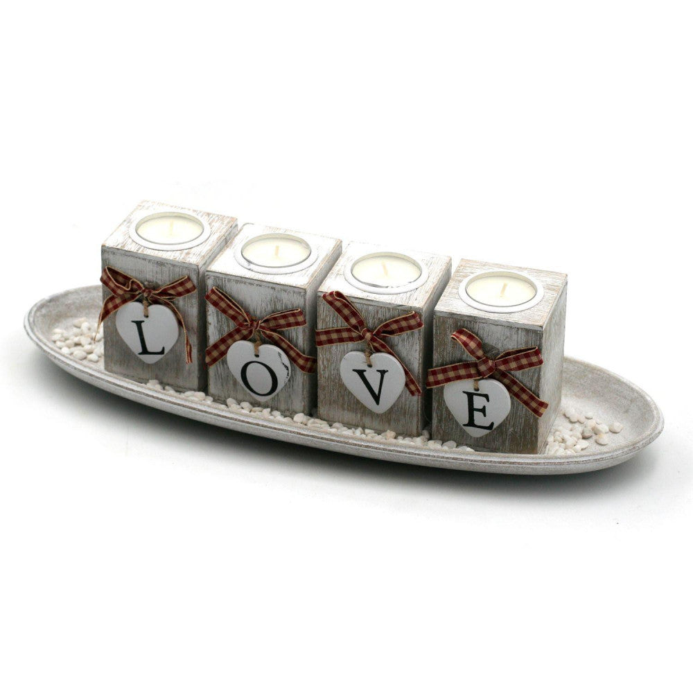  Déco Bougeoir Love Pour 4 Bougies