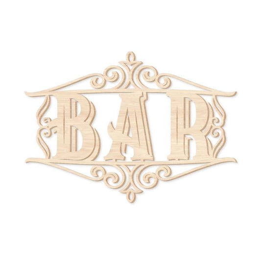  Déco En Bois - Enseigne "BAR"