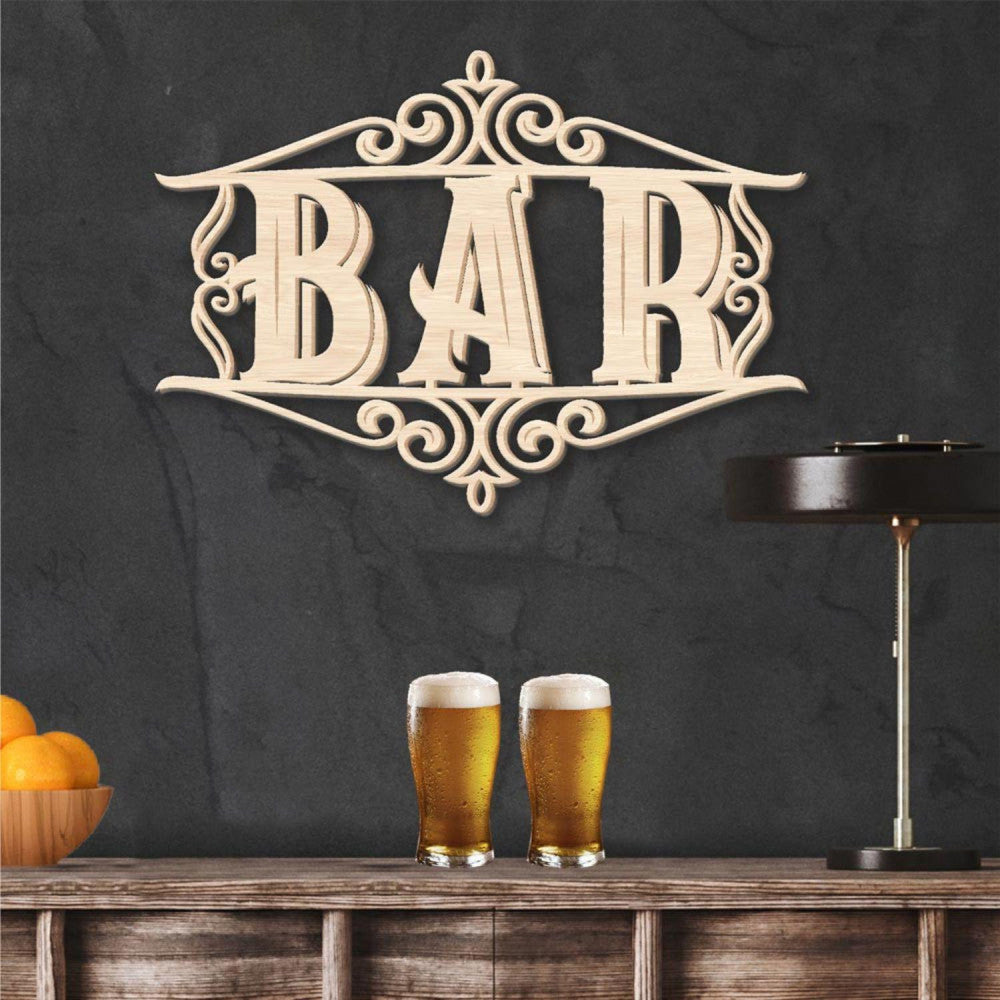  Déco En Bois - Enseigne "BAR"