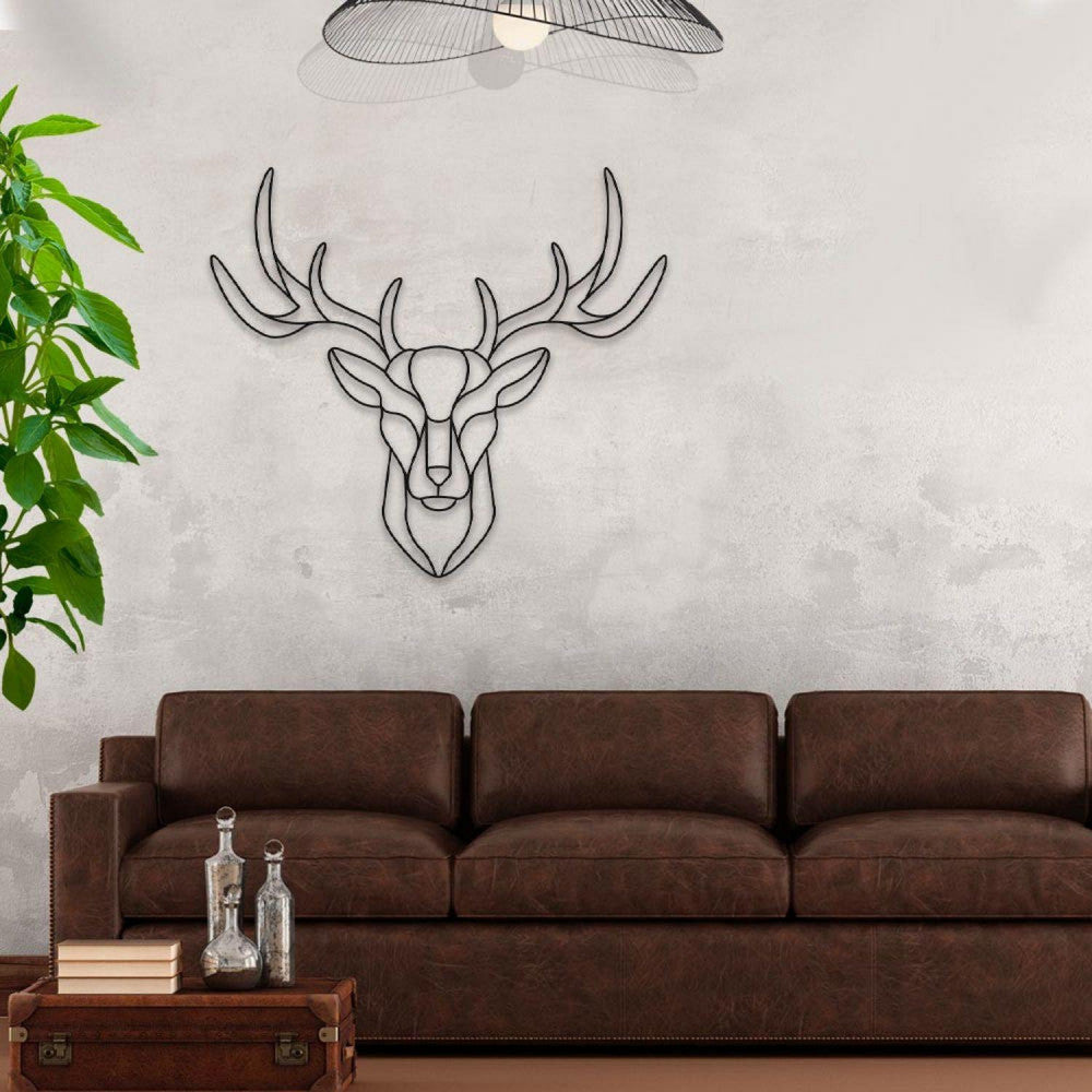  Déco Murale En Métal Cerf - 54 Cm