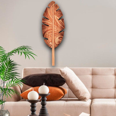  Feuille De Palmier Décorative En Bois - 88 Cm