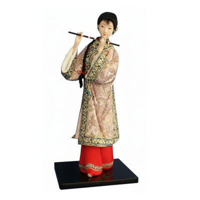  Figurine Chinoise - Femme Jouant De La Flûte
