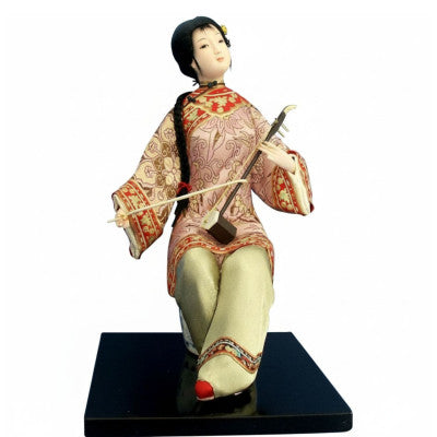  Figurine Chinoise - Femme Avec Instrument à Corde