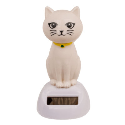  Figurine Mobile Solaire - Chat Blanc