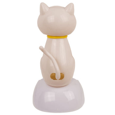  Figurine Mobile Solaire - Chat Blanc