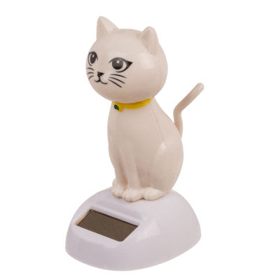 Figurine Mobile Solaire - Chat Blanc