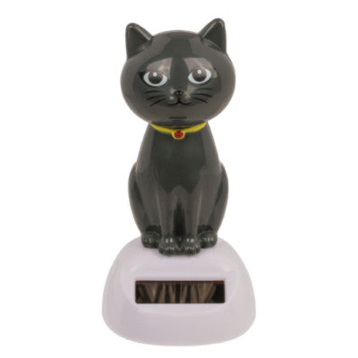  Figurine Mobile Solaire - Chat Gris
