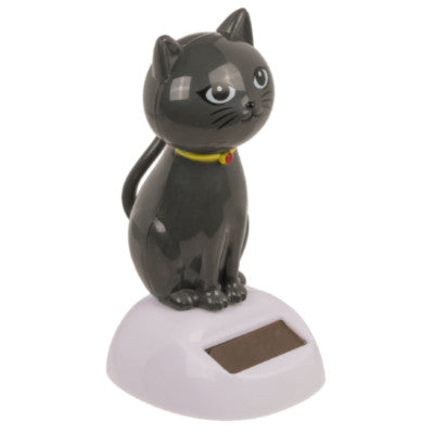  Figurine Mobile Solaire - Chat Gris