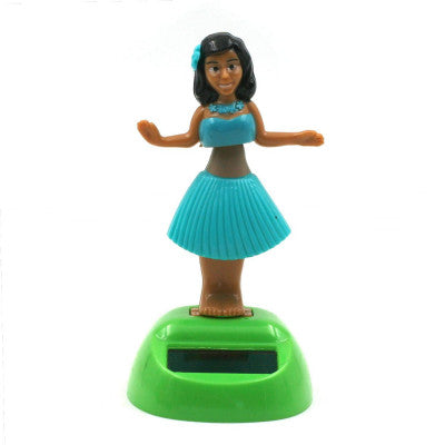 Figurine Solaire Mobile - Danseuse Hawaïenne Bleu