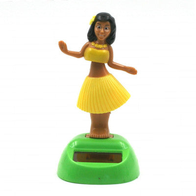  Figurine Solaire Mobile - Danseuse Hawaïenne Jaune