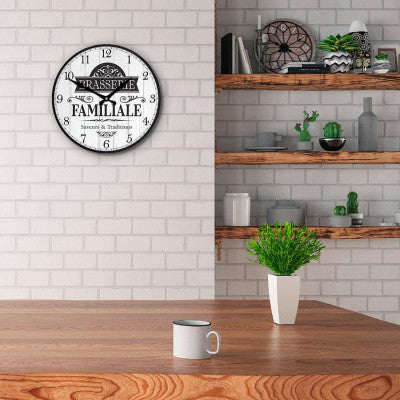  Horloge à Message - Brasserie Familiale - 28 Cm