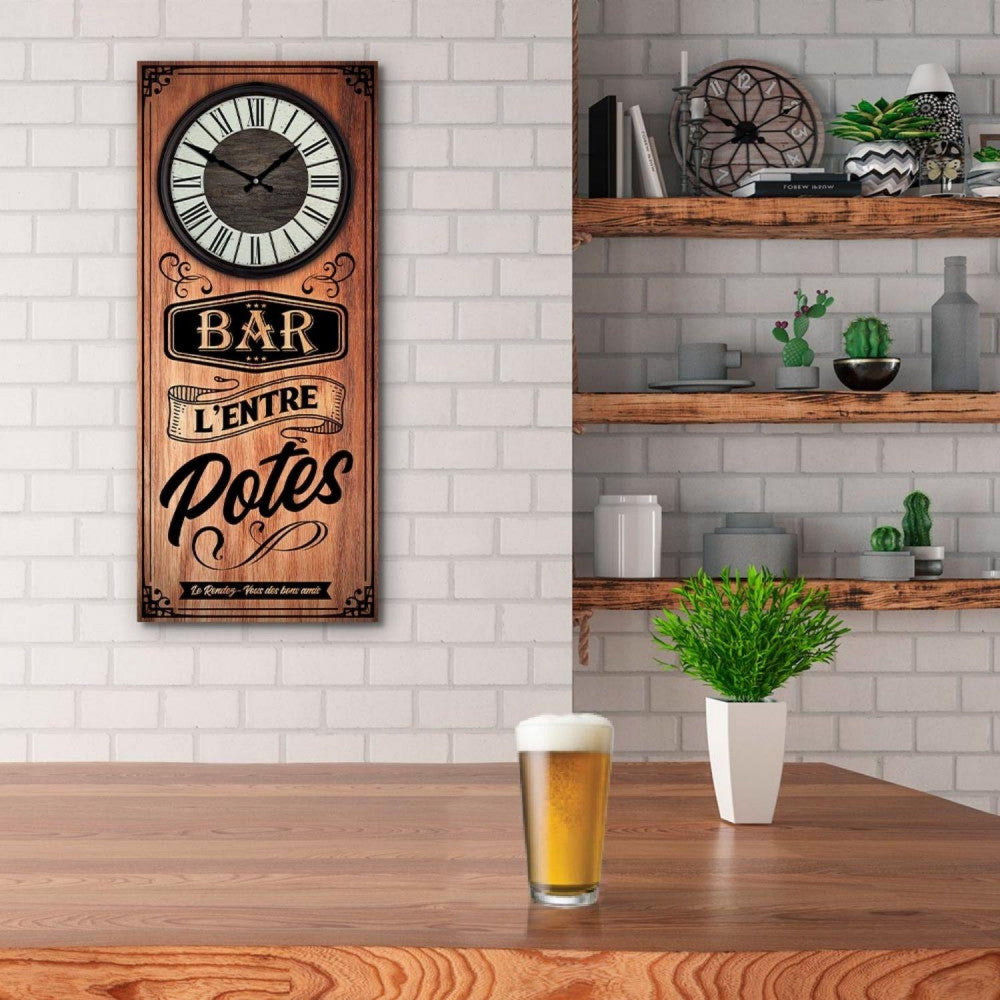  Horloge En Bois 70 Cm - Bar L'entre Potes