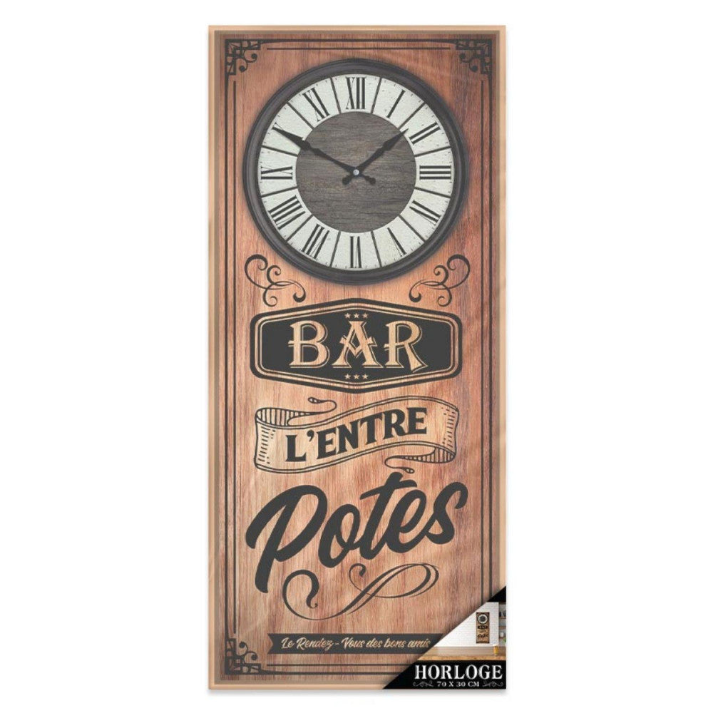 Horloge En Bois 70 Cm - Bar L'entre Potes