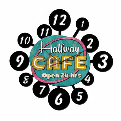  Horloge Métal - Halfway Café - 60 Cm