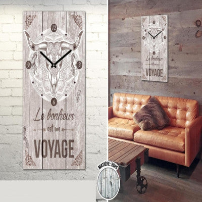  Horloge Murale En Bois - Le Bonheur Est Un Voyage