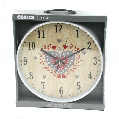  Horloge Silencieuse Campagne Chic - Coeur Alsacien