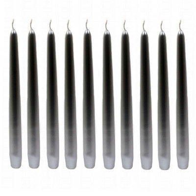  Lot De 10 Bougies Chandelier Argent - 24 Cm