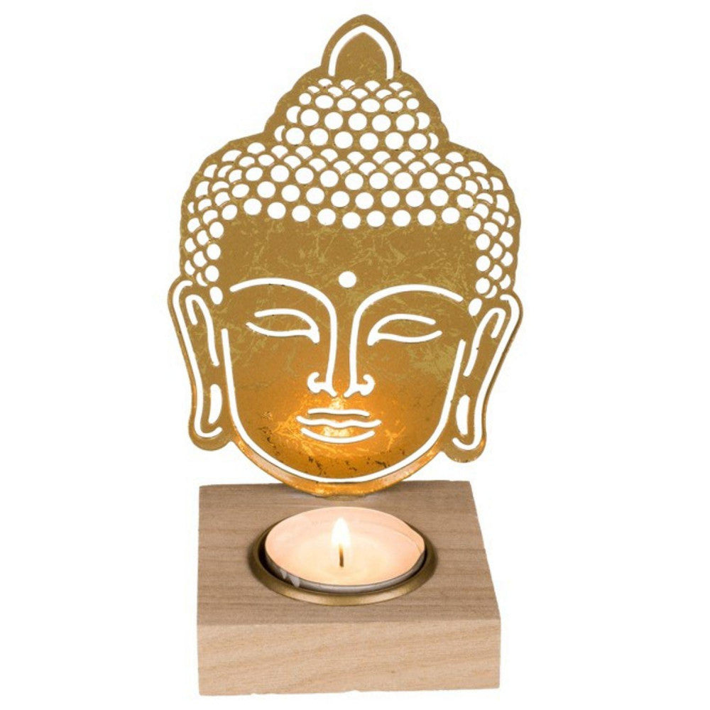  Lot De 3 Bougeoirs Bouddha En Métal Ajouré De 15 Cm