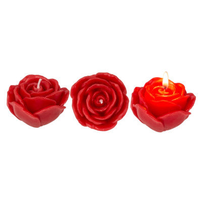  Lot De 3 Bougies En Forme De Rose Rouge