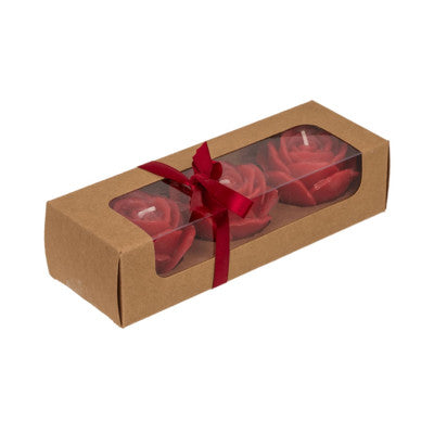  Lot De 3 Bougies En Forme De Rose Rouge